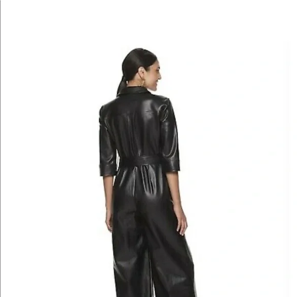 COPY - NWOT Cara Santana Apt. 9 Faux Leather Jumpsuit sz M - Picture 6 of 9